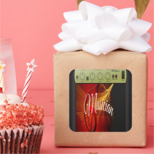 Sunburst Muziek gitaar Speler Vierkante Sticker