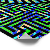 Sunburst Op Art Paars Poster (Hoek)