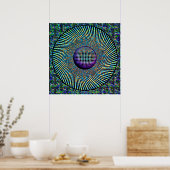 Sunburst Op Art Paars Poster (Keuken)