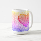 Sunburst Pointillism Heart Coffee Mok (Voorkant rechts)