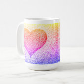 Sunburst Pointillism Heart Coffee Mok (Voorkant links)