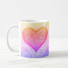 Sunburst Pointillism Heart Coffee Mok