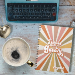 Sunburst Rainbow Retro Hippie 60s Feeling Groovy Notitieboek