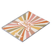 Sunburst Rainbow Retro Hippie 60s Feeling Groovy Notitieboek (Linkerzijde)