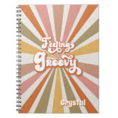 Sunburst Rainbow Retro Hippie 60s Feeling Groovy Notitieboek (Voorkant)