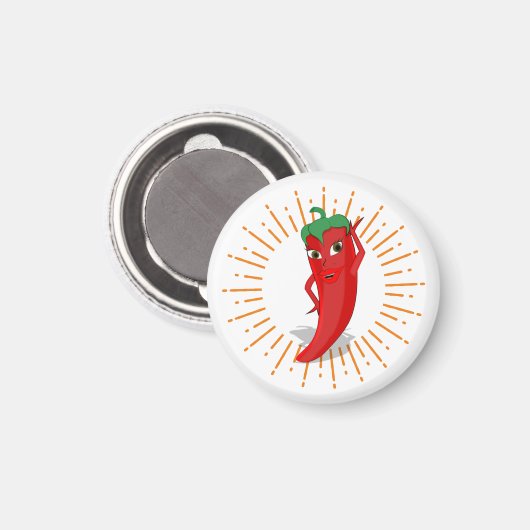 Sunburst Red Hot Pepper Diva Magneet (Voorkant / Achterkant)
