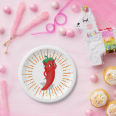 Sunburst Red Hot Pepper Diva Papieren Bordje (Feest)