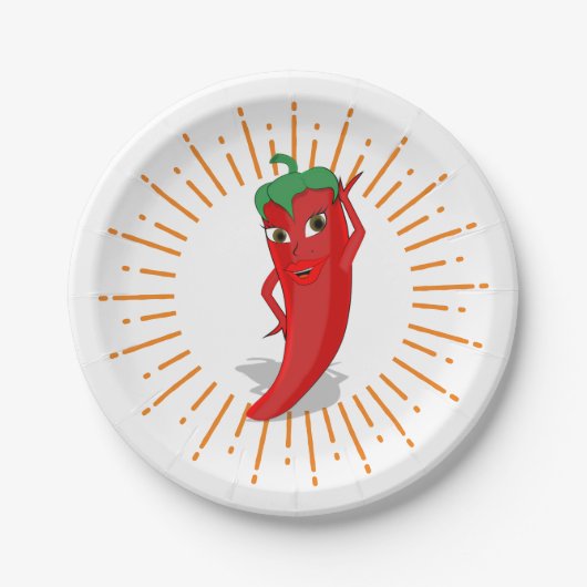 Sunburst Red Hot Pepper Diva Papieren Bordje (Voorkant)