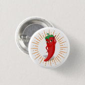 Sunburst Red Hot Pepper Diva Ronde Button 3,2 Cm (Voorkant /achterkant)