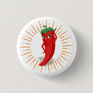Sunburst Red Hot Pepper Diva Ronde Button 3,2 Cm