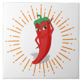 Sunburst Red Hot Pepper Diva Tegeltje (Voorkant)