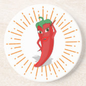 Sunburst Red Hot Pepper Diva Zandsteen Onderzetter (Voorkant)