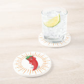 Sunburst Red Hot Pepper Diva Zandsteen Onderzetter (Zijkant)