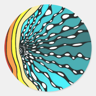 Sunburst regenboog home decor art retro sticker