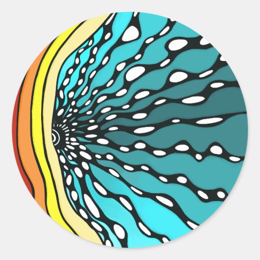 Sunburst regenboog home decor art retro sticker (Voorkant)