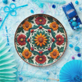 💀🎉Sunburst & Salsa Día de los Muertos Papieren Bordje (Feest)