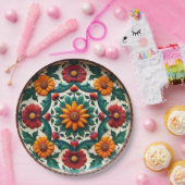 💀🎉Sunburst & Salsa Día de los Muertos Papieren Bordje (Feest)