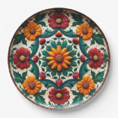 💀🎉Sunburst & Salsa Día de los Muertos Papieren Bordje (Voorkant)