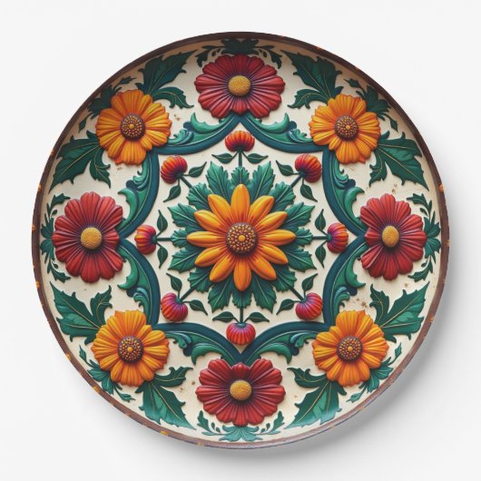 💀🎉Sunburst & Salsa Día de los Muertos Papieren Bordje (Voorkant)