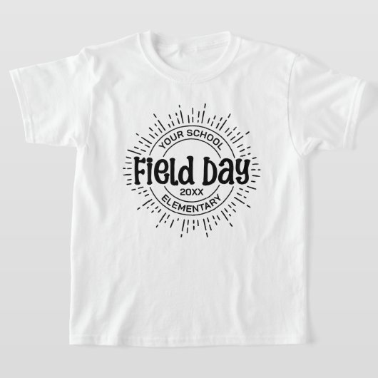 Sunburst School Field Day Design, zwart T-shirt (Laagn)