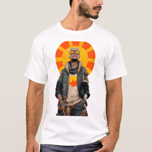 Sunburst Scout – Post-apocalyptische heldenportret T-shirt