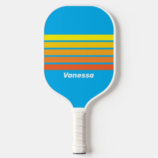 Sunburst Sea Across Striping with Name Pickleball Paddle (Voorkant)