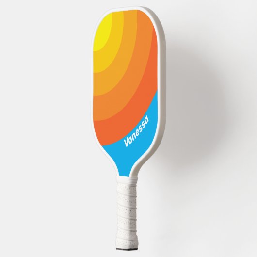 Sunburst Sea Circle Stripe with Name Pickleball Paddle (Links)