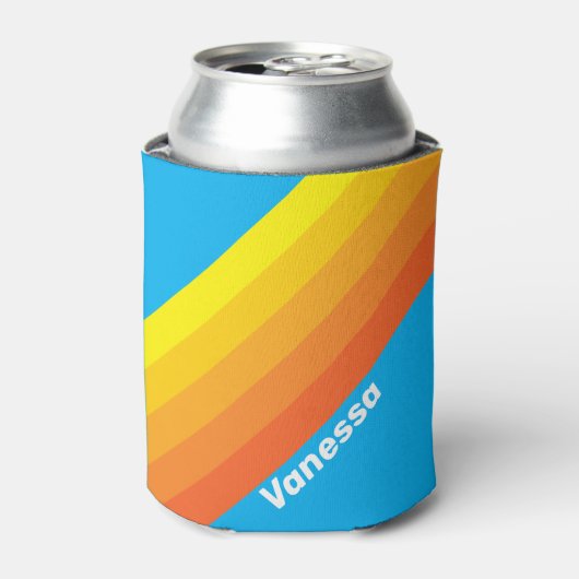 Sunburst Sea Stripes with Name Blikjeskoeler (Blikje Voorkant)