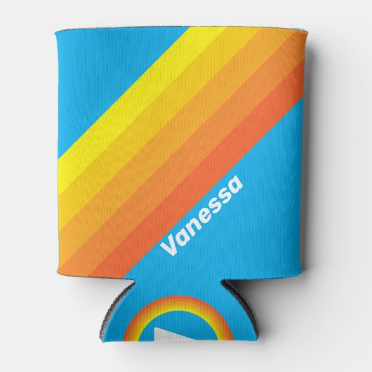 Sunburst Sea Stripes with Name Blikjeskoeler (Voorkant)