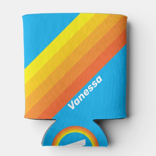 Sunburst Sea Stripes with Name Blikjeskoeler (Achterkant)