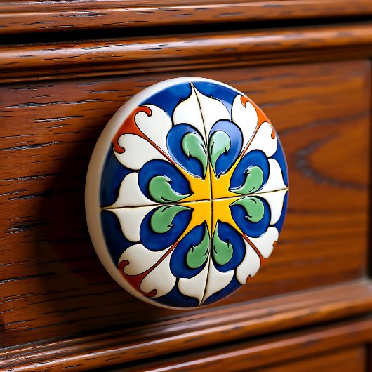 Sunburst Serenade Azulejo Keramische Knop