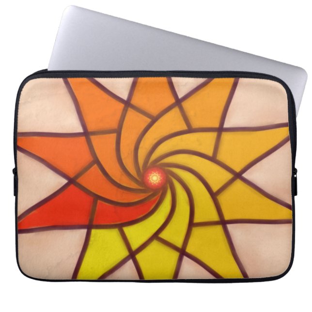 Sunburst Spiral Laptop Sleeve (Voorkant)