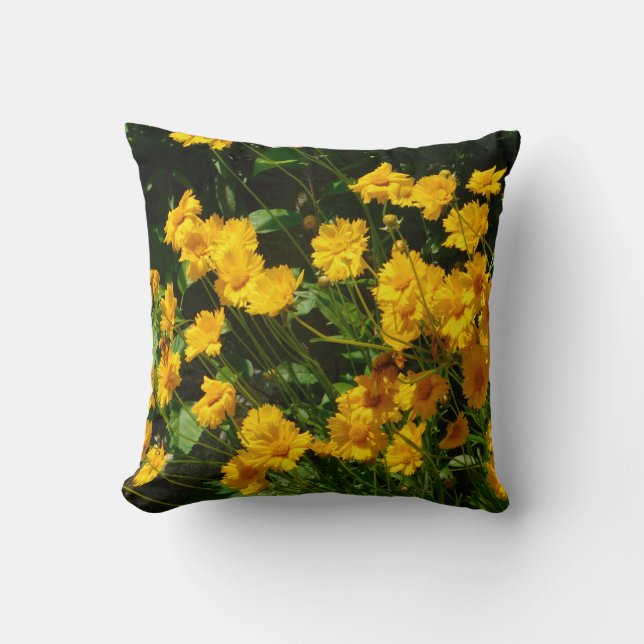 Sunburst Sunflower (Coreopsis) Pillow Kussen (Voorkant)