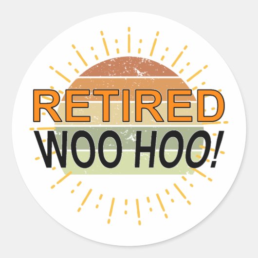 Sunburst Sunset (in ruste), Woo Hoo Ronde Sticker (Voorkant)