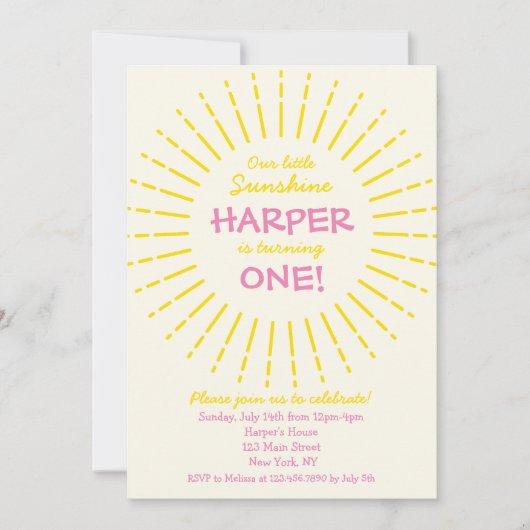 Sunburst Sunshine Verjaardagsfeest Kaart (Voorkant)