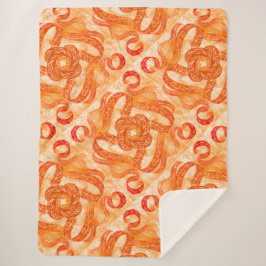 Sunburst Swirl Boho Sherpa Blanket Deken