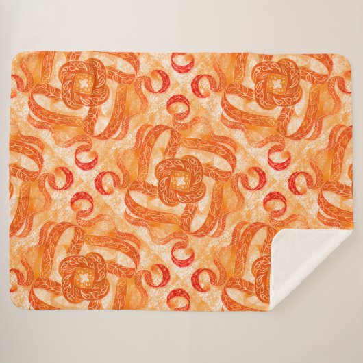 Sunburst Swirl Boho Sherpa Blanket Sherpa Deken (Voorkant (horizontaal))