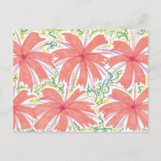 Sunburst Tropical Flower Pattern Briefkaart (Voorkant)