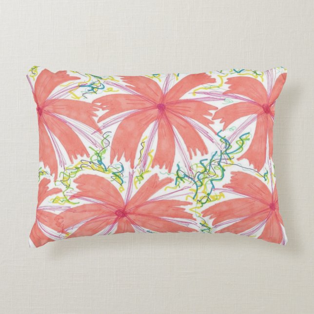 Sunburst Tropical Flower Pattern Decoratief Kussen (Voorkant)