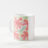 Sunburst Tropical Flower Pattern Koffiemok (Voorkant links)