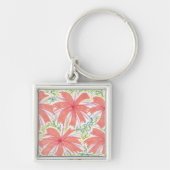 Sunburst Tropical Flower Pattern Sleutelhanger (Voorkant)