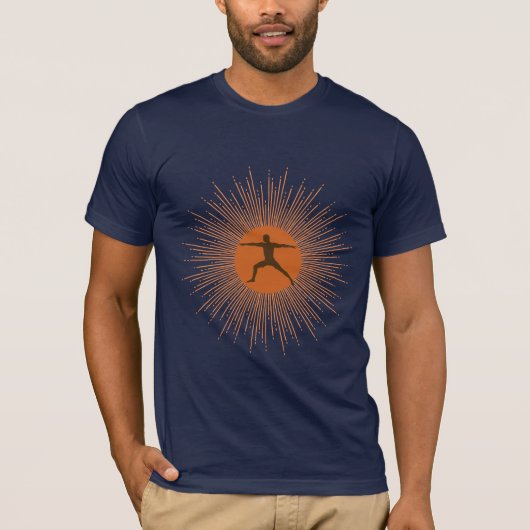 Sunburst Warrior Pose Yoga t-shirt (Voorkant)