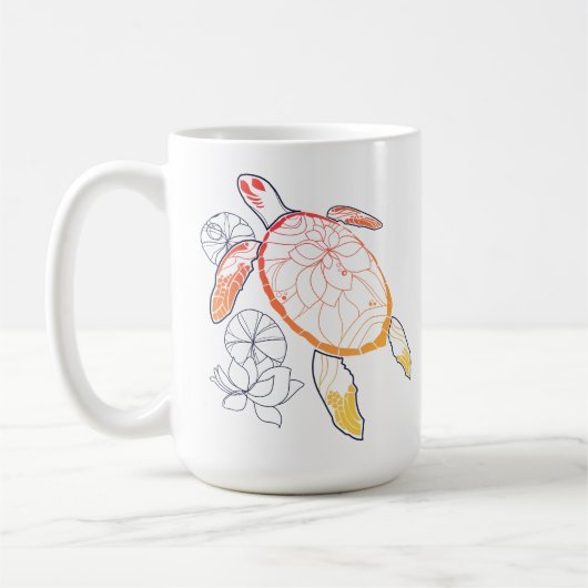 Sunburst Zee Turtle Koffiemok (Links)