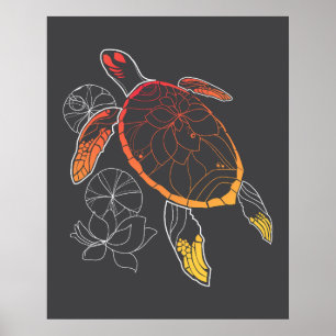 Sunburst Zee Turtle Poster