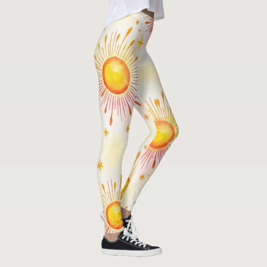 Sunbursts Seamless Pattern Leggings (Rechts)