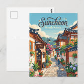 Suncheon-steeg Zuid-Korea Briefkaart (Voorkant / Achterkant)