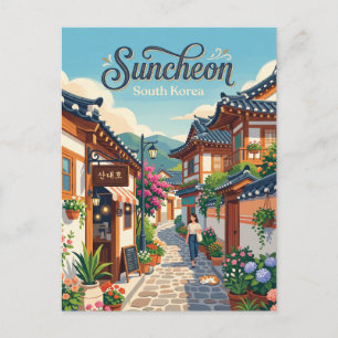 Suncheon-steeg Zuid-Korea Briefkaart