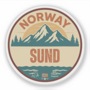 Sund, Noorwegen Norway Sticker