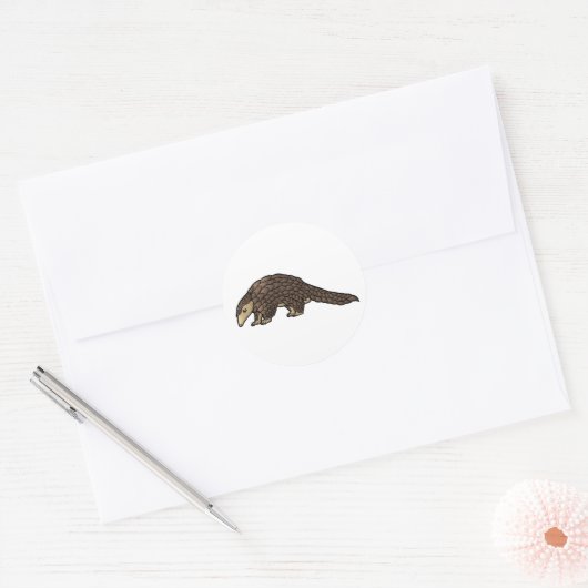 Sunda Pangolin Ronde Sticker (Envelop)