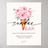 Sundae Bar Ijs geschept thematisch bord Poster (Voorkant)